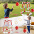 NIPLOOOW 2-in-1 4 Swimming 3-12 Pool Basketball Hoop, Floating Pool Toys Ring Game with Balls and Pump, Outdoor Pool
