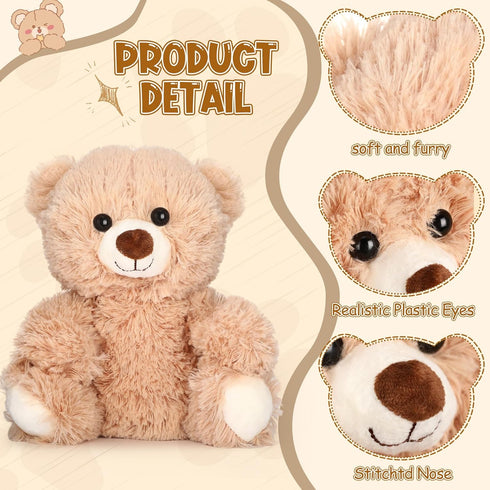 8 10 Inch Jenaai Pcs Bear Stuffed Animals Bulk Cute Baby Shower Small Plush Bears Party Favors for Baby Shower Wedding