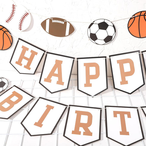 Birthday Sports Theme Banner Garland - High Chair Decoration for Party Celebrations