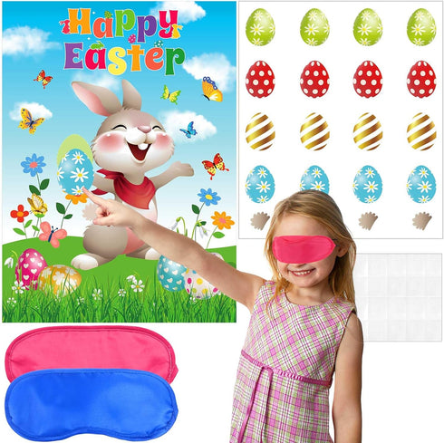 AUGSUN Pin The Tail on The Bunny Easter Games Easter Rabbit Games