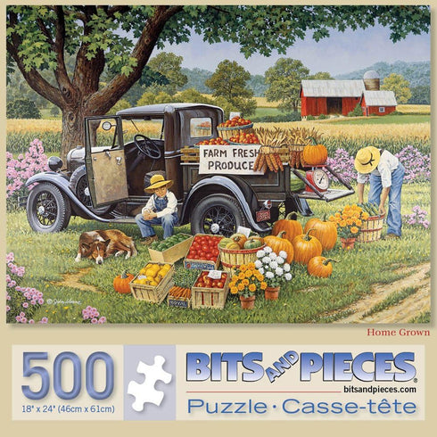 Bits and Pieces - 500 Piece Jigsaw Puzzle for Adults - Home Grown by Artist John Sloane