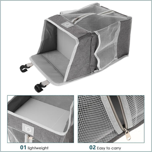 Beaupretty Hanging Nursery Organizer Bedside Storage Bag Diaper Caddy Tote with Multiple Pockets Gray Fabric for Crib