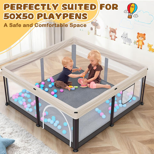 Yozoia 50 50, Tummy Baby Play Mat x Thick Baby Play Mat for Floor, Ultra Soft Playpen Mat, Machine Washable Time Foam
