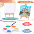 Set 4x4" Birthday(24 Set) Crtiin Mini Watercolor Paint Gifts Small Painting Kits Canvas with Easel Paints Brush Art