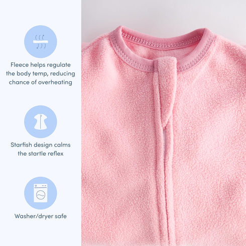 0.8 (4-8 SleepingBaby Zipadee-Zip Fleece Transition Swaddle - Arms-Out Wearable Blanket for Baby Sleep, Soft Breathable