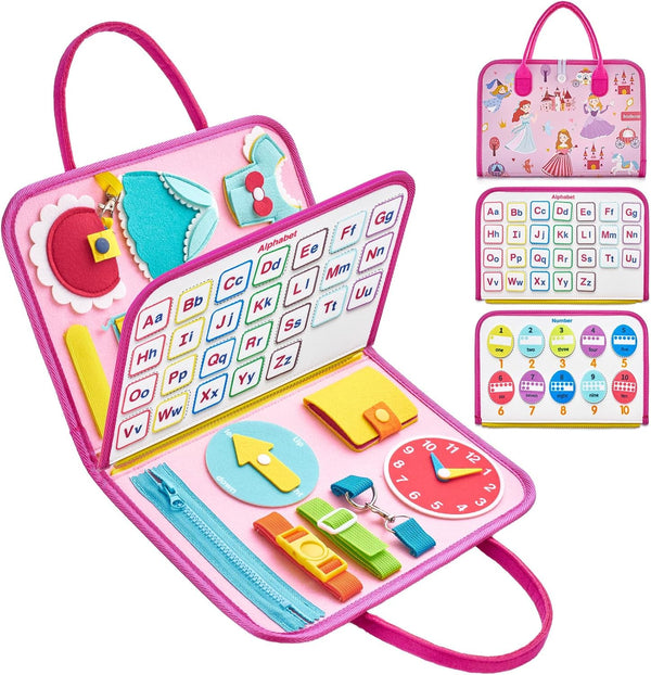 Freebear Busy Board Toddler Travel Toys Sensory Toys for Toddlers 1 2