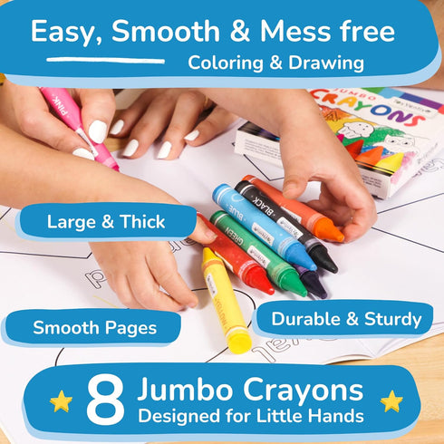 1+,2,3,4 TOYVENTIVE Toddler Coloring Books & Crayons, Toys & Birthday Gifts for Years Old Girls, Toddlers