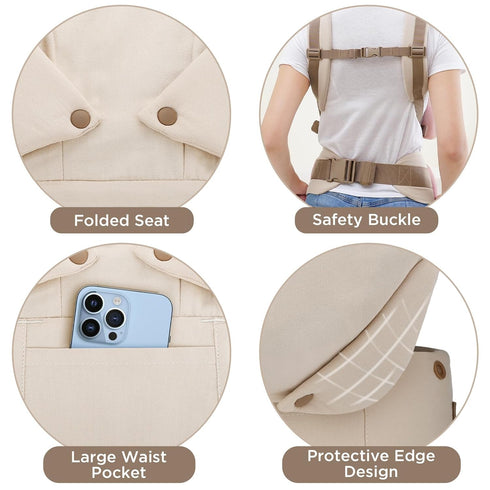 7-33lbs, 4-in-1 GAGAKU Baby Carrier, Lightweight Ergonomic Toddler Carrier for Soft Breathable Carrier with Head