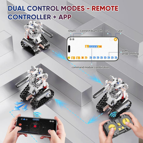 5 1 Set 419 6 7 8 9 10 11 12+ in STEM RC Robot Building Kit for Boys, APP & Remote Control Erector RC Toys for Kids
