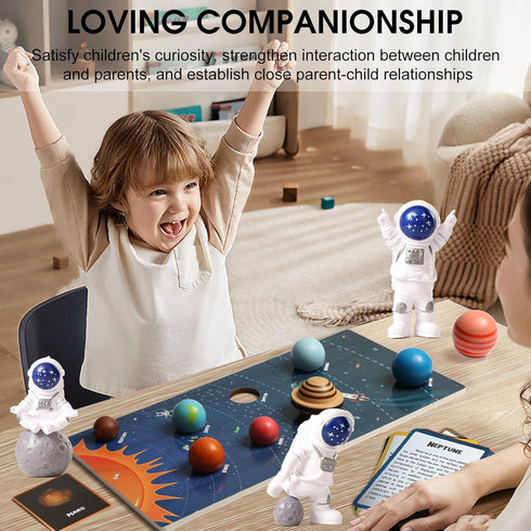 MOHLTIAPD SystemMontessori Wooden Solar System Model BoardKids Solar Planet Toys,Educational Planets Balls,Preschool