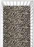 CaTaKu Baby Crib Sheets Brown Leopard Animal Print Mini Crib Sheets Fitted for