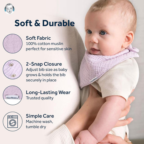 Soft Muslin Bandana Bibs for Babies - Perfect for Feeding