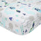 Oceania Fitted Crib Sheet by Lambs & Ivy - 100% Cotton, White with Blue Nautical Fish and Octopus
