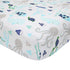 Oceania Fitted Crib Sheet by Lambs & Ivy - 100% Cotton, White with Blue Nautical Fish and Octopus