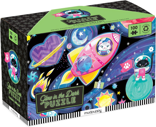 Mudpuppy 100 Piece Glow in The Dark Cosmic Dreams Puzzle