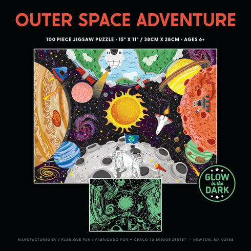 Ceaco - Glow in The Dark - Outer Space Adventure - 100 Piece Jigsaw Puzzle