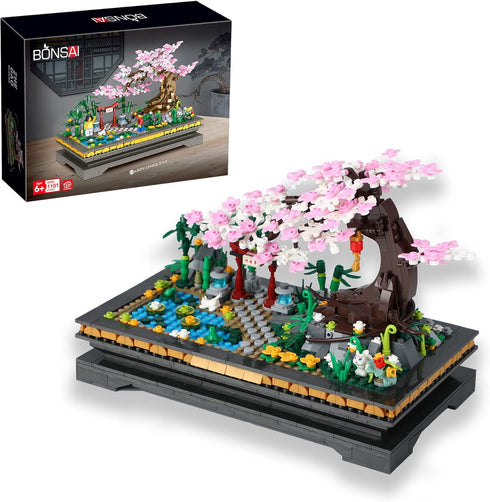 Bonsai Tree Building Sets, Japanese Cherry Blossom Mini Blocks (1101PCS), Meaningful Gift for Kids and Adults