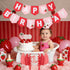 1st DCJHFJ Strawberry High Chair Banner Felt Strawberry Happy Birthday Banner Berry First Birthday Decorations