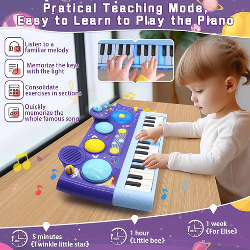 Set 1-3: 5 1 2-5 Mostop Kids Drum for Toddlers Toddler Musical Toys in Piano Keyboard Xylophone Drum with Microphone