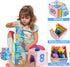 Wooden Dinosaur Nesting and Stacking Block Toys, Number Nesting Boxes, Birthday Gift for 12-24 Month Boys Girls