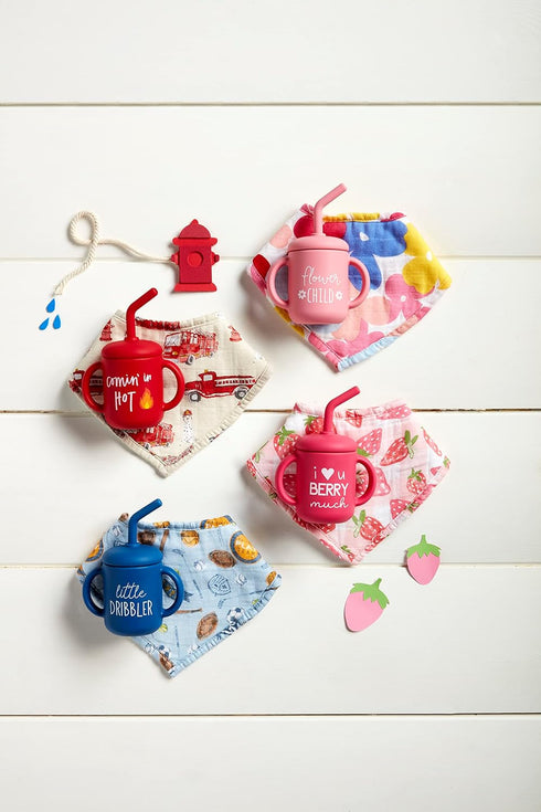 Set Fire Truck Bib and Cup