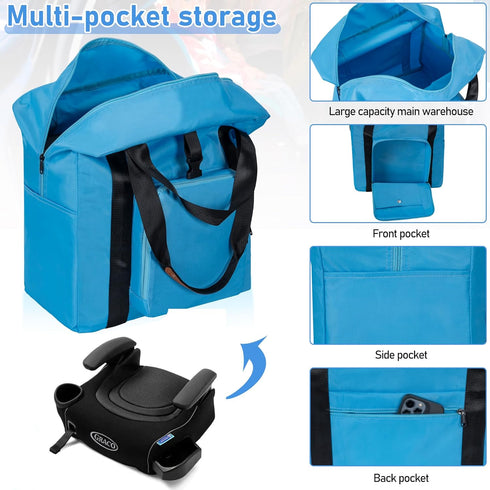 TORIBIO Durable Backless Booster Car Seat Travel Bag, Compatible with Cosco Topside Backless Booster Car Seat and Gb