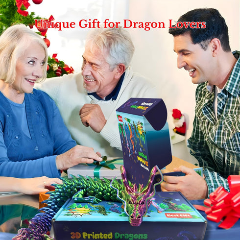 35.4'' 3D Extra Large Printed Dragon Toy, Giant Fully Articulated Chinese Dragon Fidget, Collectible Home Office Desk