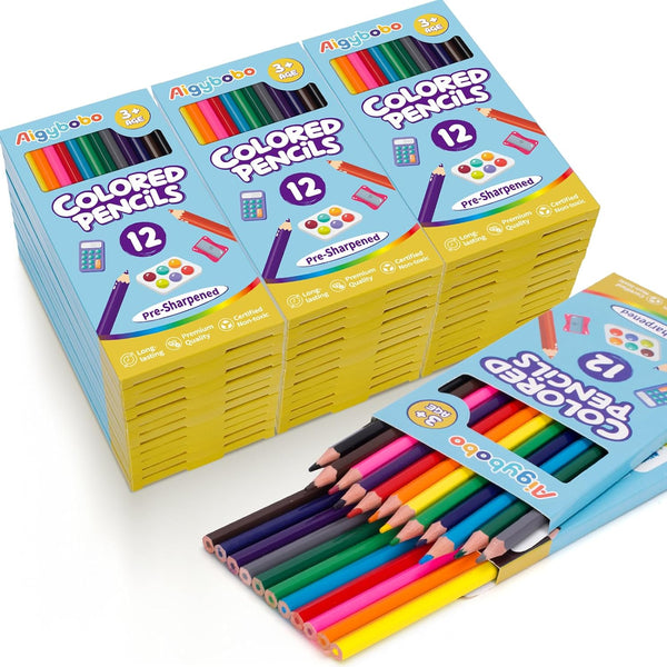 Aigybobo 432 Count Colored Pencils Bulk - 36 Pack Pre-sharpened Color Pencils for Kids and Classroom Supplies
