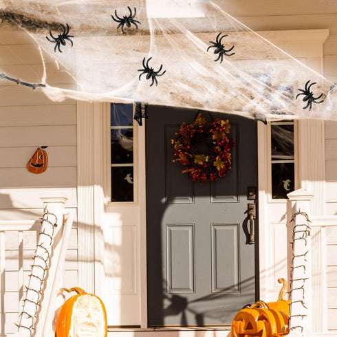 AOSTAR Halloween Spider Webs Decorations, 700sqft Indoor & Outdoor Spooky Webbing with 50 Fake Spiders