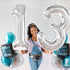KatchOn Big Silver 13 Balloon Numbers - 40 Inch for 13th Birthday Decorations for Girls and Boys