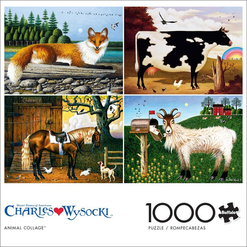 Buffalo Games Charles Wysocki Animal Collage: 1000 Piece Jigsaw Puzzle for Adults, Finished Size 26.75 x 19.75