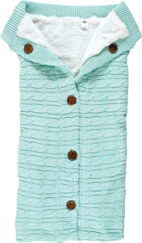 Hudson Baby Unisex Baby Sherpa Knitted Baby Lounge Stroller Wrap Sack, Mint, One Size by Hudson Baby
