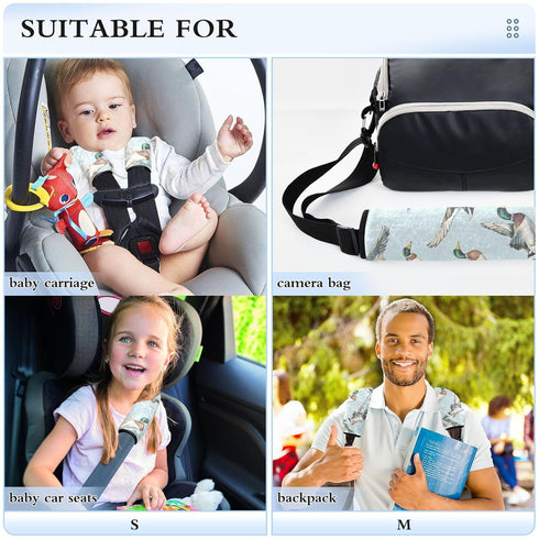 Vdsrup 2 Pack Seat Belt Covers Mallard Ducks Car Seat Strap Covers Super Soft Car Seat Neck Cover for Boys Girls Adults