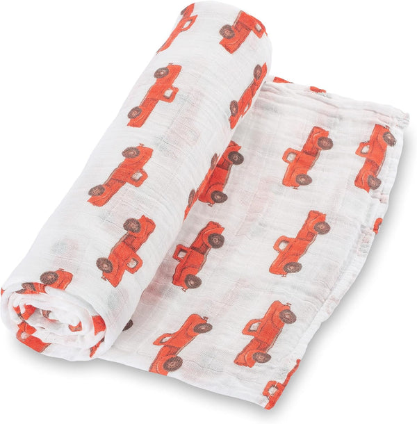LollyBanks Muslin Swaddle Blanket, 100% Muslin Cotton Soft Baby Blankets for Boys,