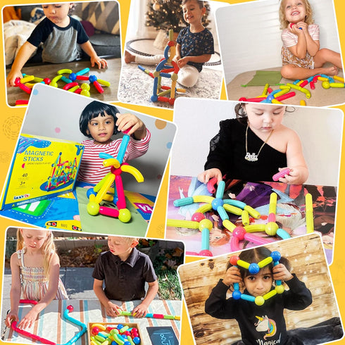Magnet Toys for 3 Year Old Boys & Girls, Montessori Toys for Toddlers Kids, Magnetic Blocks Building Gift