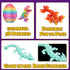 TAHAVICE 24 Pack 3D Set Printed Dragons Eggs with Dragon Inside, Articulated Desk Decor Display with Mini Animal