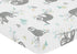 Sweet Jojo Designs Unisex Blue and Grey Jungle Sloth Leaf Fitted Crib Sheet for Baby Toddler Nursery - Turquoise, Gray,