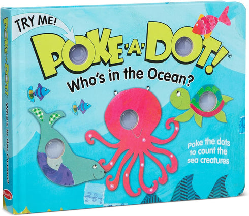 Melissa & Doug Poke-a-Dot: Who’s in the Ocean - Children's Board Book with Pop Buttons - FSC Certified