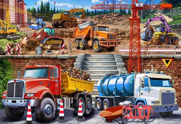 Puzzles for Kids Ages 4-10 - Construction Site 100 Piece Puzzles for Educational Toys for Boys Girls