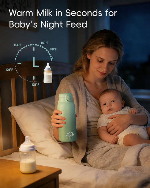 YKV 17 Portable Bottle Warmer for Travel, Baby Milk Warmer with Fast Heating & Long Battery Life, Ounces Large Capacity