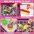 Playset 2-Layer Set 3-5, Kids Play Kitchen Toys, Kids BBQ Grill with Smoke Sound Light, Barbecue Toy with Wheels