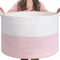 INDRESSME XXXLarge Storage Basket with Handle, Pink Laundry Basket for Nursery Stuffed