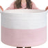 INDRESSME XXXLarge Storage Basket with Handle, Pink Laundry Basket for Nursery Stuffed