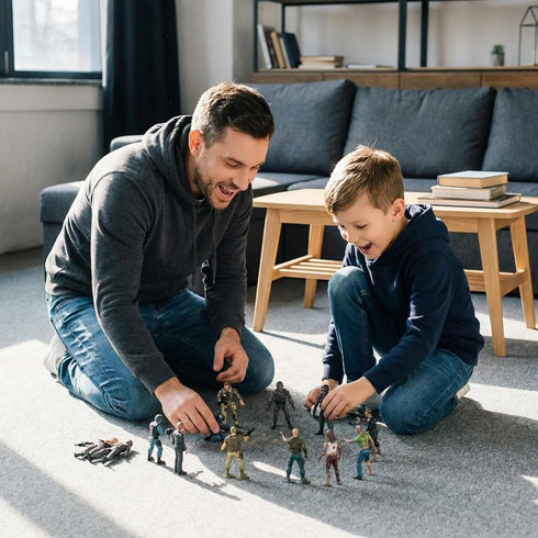 LIVELYOU Playset (12PCS) Army Men VS Zombie Action Figure Toys Realistic Battle Scene Zombie Collections Christmas