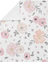30x36in Sweet Jojo Designs Soft Baby Blanket (Pink/Grey Boho Floral) for Girls, Infant, Newborns, Toddler - Stroller
