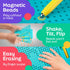 Magnetic Drawing Board for Kids, Beads and Magnet Stylus Pen, Magnetic Tablet Toy for Airplane & Car Ride Activities