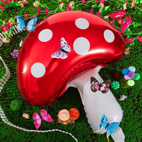 7 31 21 Inch Pcs Cute Mushroom Balloons - x Large Mushroom Aluminum Foil Balloons, Easy to Inflate, Fun Mushroom