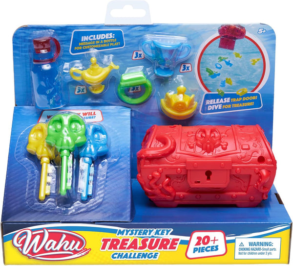 Wahu Mystery Key Treasure Challenge Pool Diving Toy Set for Kids Ages 5+, Underwater Treasure Chest and Key Diving Game