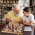 Set 15" 2 Sets Set Magnetic Wooden Chess for Adults Kids, Folding Chess Boards with Extra Queens, Portable Travel Chess