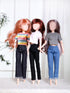 Bencailor 8 Pieces Doll Clothes for 11.5 Inch Girl Dolls, Cotton Elf Sweaters and Denim Pants Regular Outfit